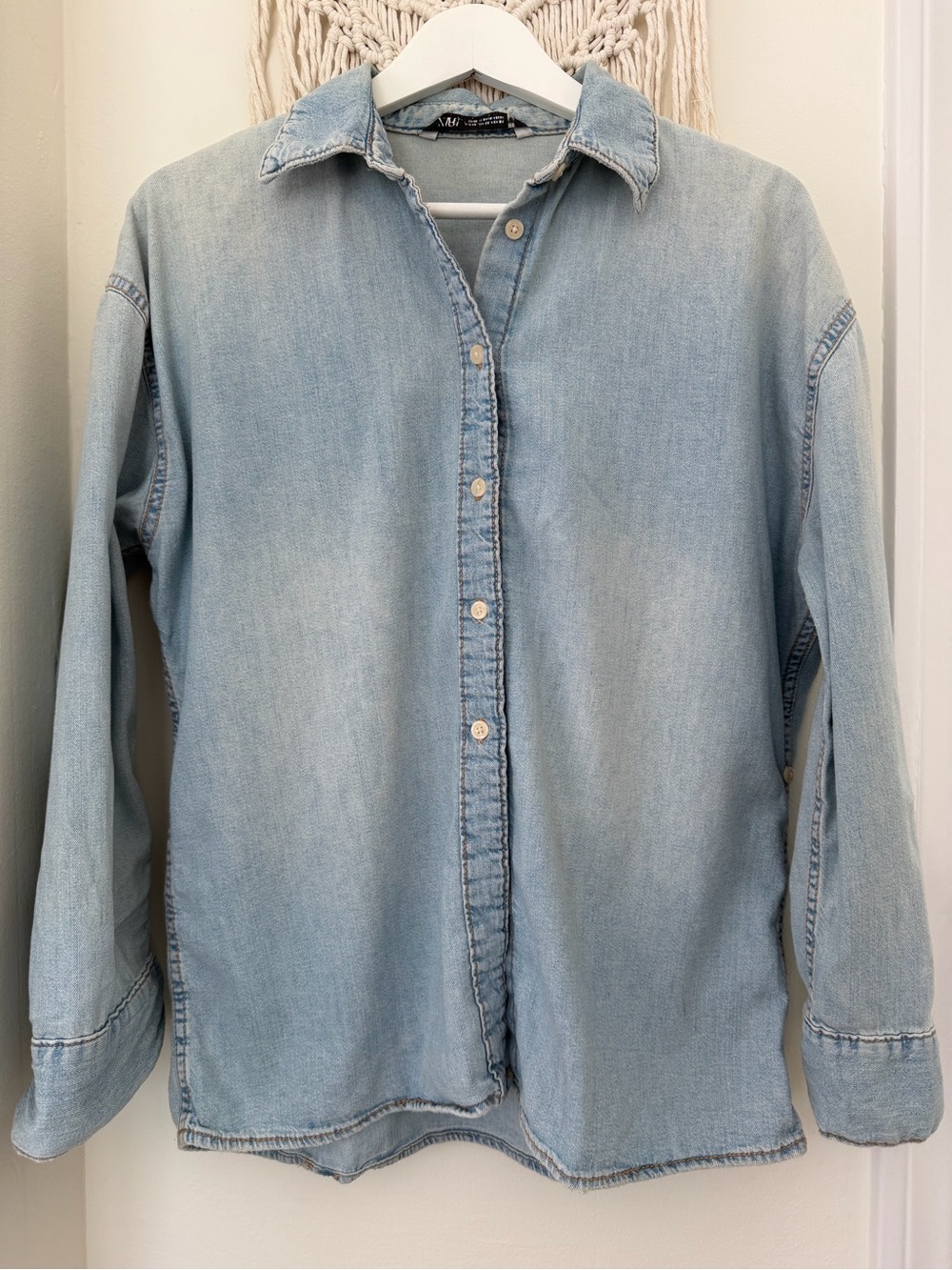 Zara Faded Light Blue Denim Shirt